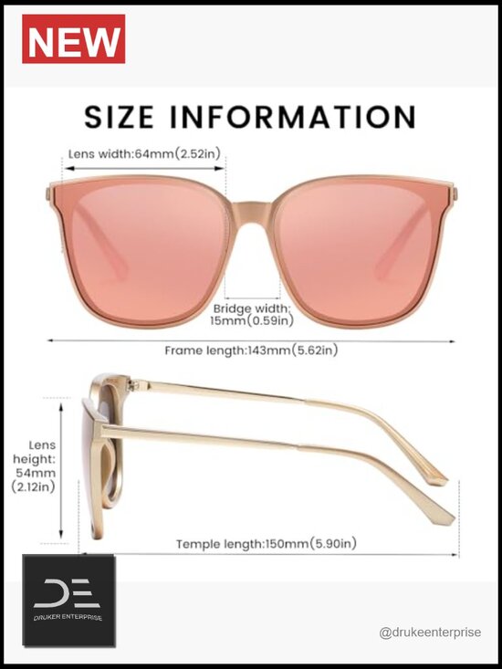 Oversized Retro Square Polarized Sunglasses UV400 Lightweight TR90 Frame main image 4